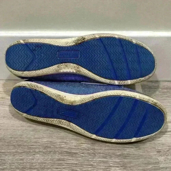Sperry Lightweight Canvas Fabric Boat Shoes Slip On Loafers Blue White Size 9 - Picture 7 of 9